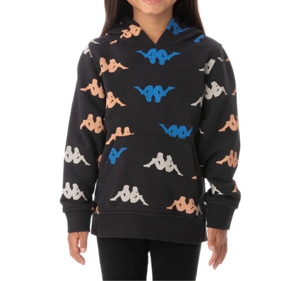 KAPPA Kids NEW Authentic Sneak Hoodie Sweatshirt Black Size 10 NEW With Tag - Picture 1 of 12
